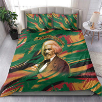 Frederick Douglass Bedding Set Green Abstract Design Civil Rights Leader Quote on Race and Humanity - Wonder Print Shop