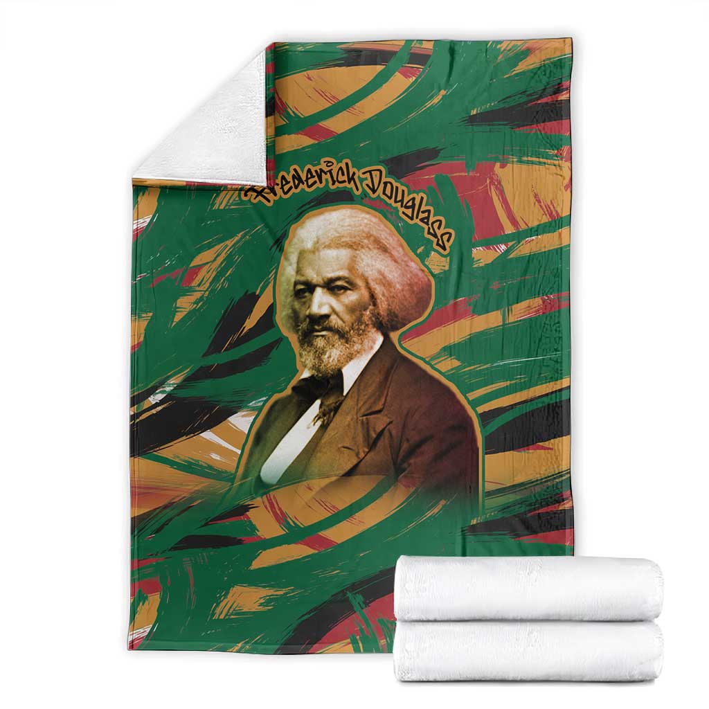 Frederick Douglass Blanket Green Abstract Design Civil Rights Leader Quote on Race and Humanity - Wonder Print Shop
