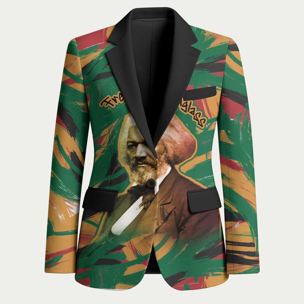 Frederick Douglass Blazer Green Abstract Design Civil Rights Leader Quote on Race and Humanity - Wonder Print Shop
