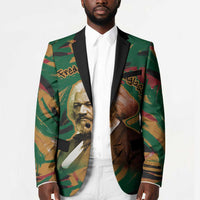 Frederick Douglass Blazer Green Abstract Design Civil Rights Leader Quote on Race and Humanity - Wonder Print Shop