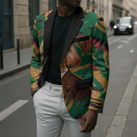Frederick Douglass Blazer Green Abstract Design Civil Rights Leader Quote on Race and Humanity - Wonder Print Shop
