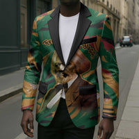 Frederick Douglass Blazer Green Abstract Design Civil Rights Leader Quote on Race and Humanity - Wonder Print Shop