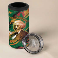 Frederick Douglass 4 in 1 Can Cooler Tumbler Green Abstract Design Civil Rights Leader Quote on Race and Humanity - Wonder Print Shop