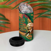 Frederick Douglass 4 in 1 Can Cooler Tumbler Green Abstract Design Civil Rights Leader Quote on Race and Humanity - Wonder Print Shop