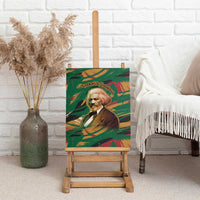 Frederick Douglass Canvas Wall Art Green Abstract Design Civil Rights Leader Quote on Race and Humanity - Wonder Print Shop