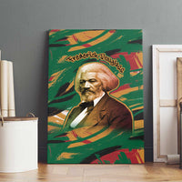 Frederick Douglass Canvas Wall Art Green Abstract Design Civil Rights Leader Quote on Race and Humanity - Wonder Print Shop