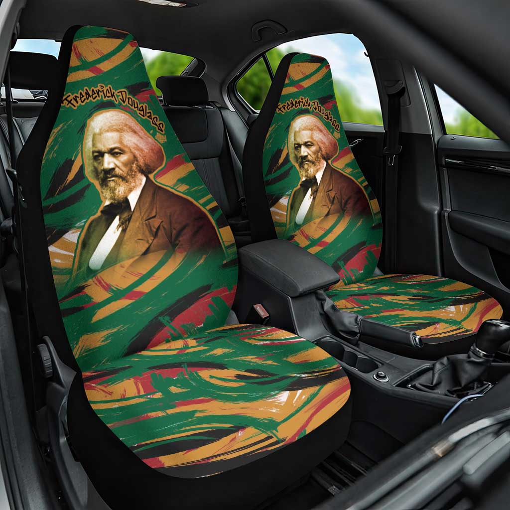 Frederick Douglass Car Seat Cover Green Abstract Design Civil Rights Leader Quote on Race and Humanity - Wonder Print Shop