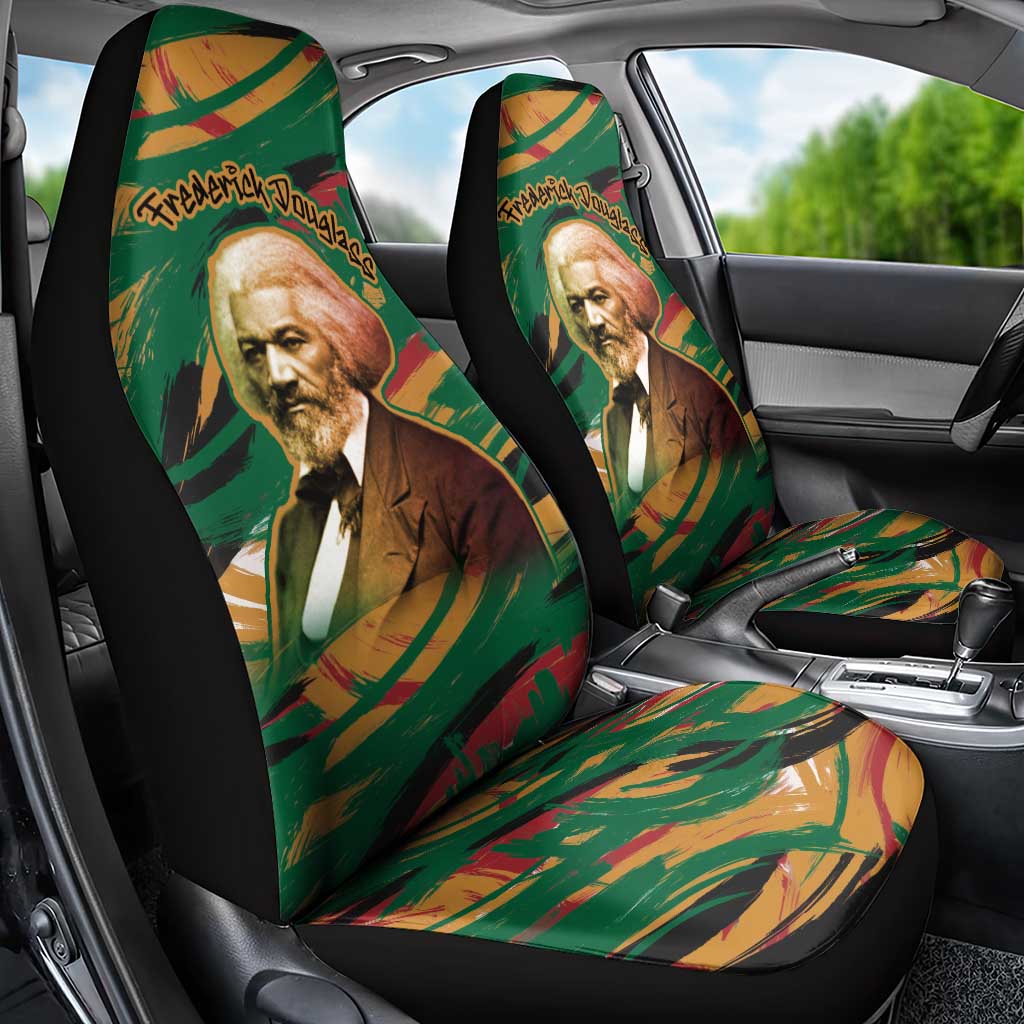 Frederick Douglass Car Seat Cover Green Abstract Design Civil Rights Leader Quote on Race and Humanity - Wonder Print Shop