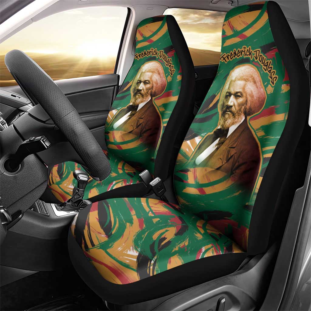 Frederick Douglass Car Seat Cover Green Abstract Design Civil Rights Leader Quote on Race and Humanity - Wonder Print Shop