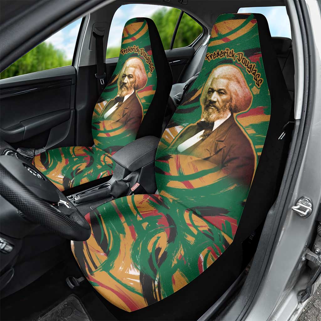 Frederick Douglass Car Seat Cover Green Abstract Design Civil Rights Leader Quote on Race and Humanity - Wonder Print Shop
