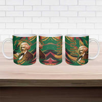 Frederick Douglass Ceramic Mug Green Abstract Design Civil Rights Leader Quote on Race and Humanity - Wonder Print Shop