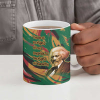 Frederick Douglass Ceramic Mug Green Abstract Design Civil Rights Leader Quote on Race and Humanity - Wonder Print Shop