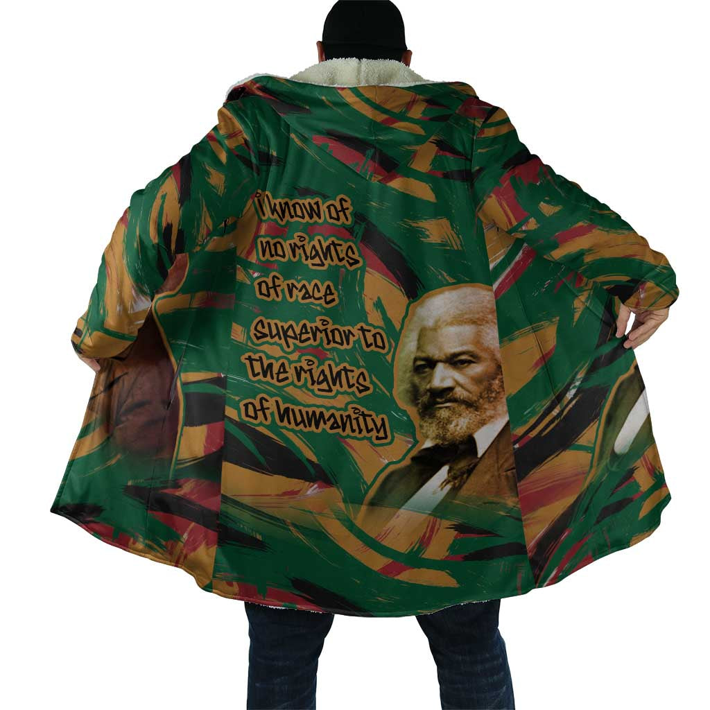 Frederick Douglass Cloak Green Abstract Design Civil Rights Leader Quote on Race and Humanity - Wonder Print Shop