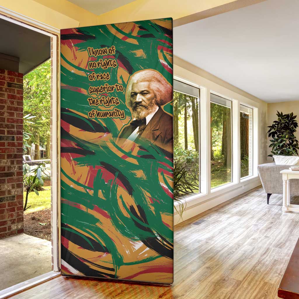 Frederick Douglass Door Cover Green Abstract Design Civil Rights Leader Quote on Race and Humanity - Wonder Print Shop