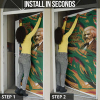 Frederick Douglass Door Cover Green Abstract Design Civil Rights Leader Quote on Race and Humanity - Wonder Print Shop
