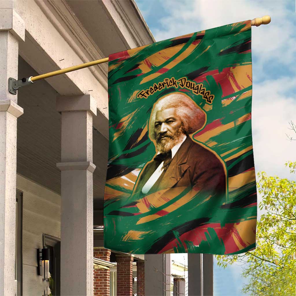Frederick Douglass Garden Flag Green Abstract Design Civil Rights Leader Quote on Race and Humanity - Wonder Print Shop