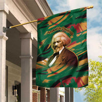 Frederick Douglass Garden Flag Green Abstract Design Civil Rights Leader Quote on Race and Humanity - Wonder Print Shop