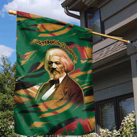 Frederick Douglass Garden Flag Green Abstract Design Civil Rights Leader Quote on Race and Humanity - Wonder Print Shop