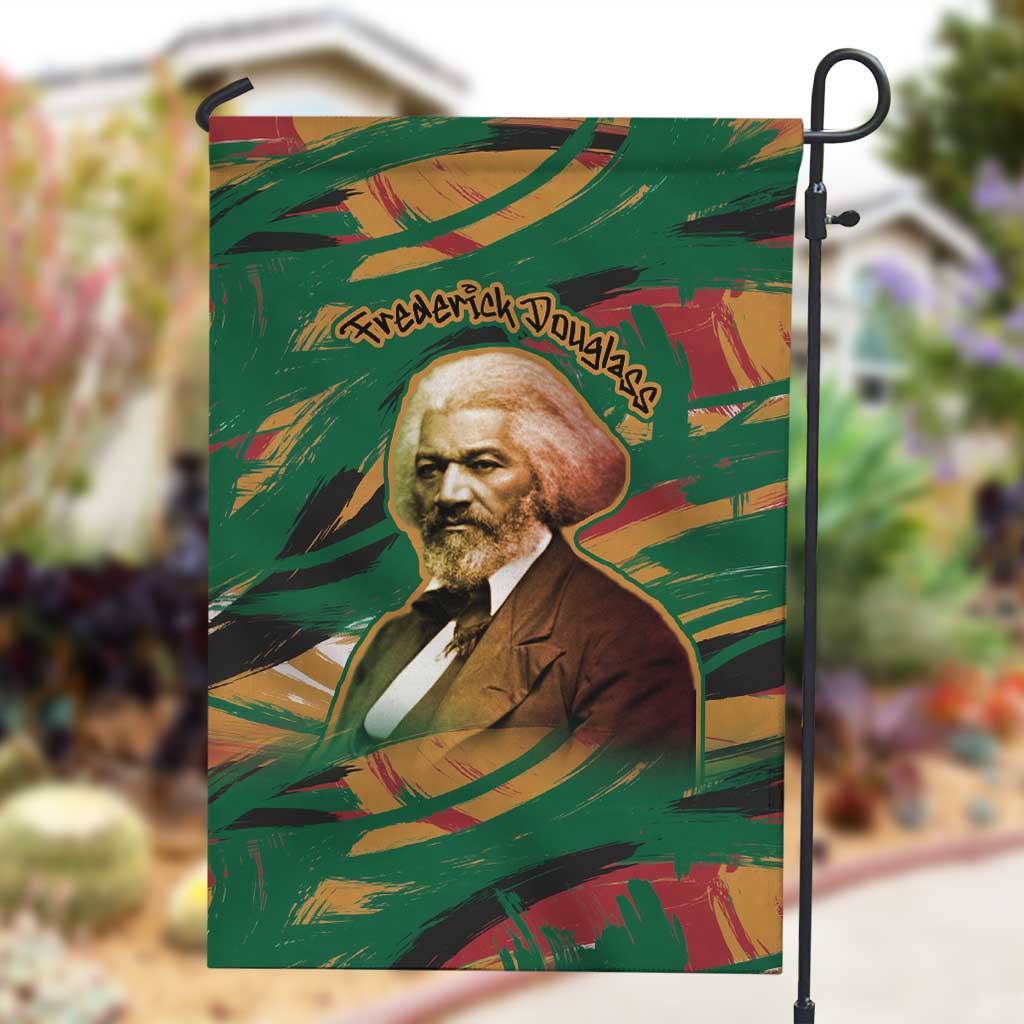 Frederick Douglass Garden Flag Green Abstract Design Civil Rights Leader Quote on Race and Humanity - Wonder Print Shop