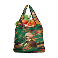 Frederick Douglass Grocery Bag Green Abstract Design Civil Rights Leader Quote on Race and Humanity - Wonder Print Shop