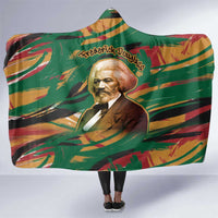 Frederick Douglass Hooded Blanket Green Abstract Design Civil Rights Leader Quote on Race and Humanity - Wonder Print Shop