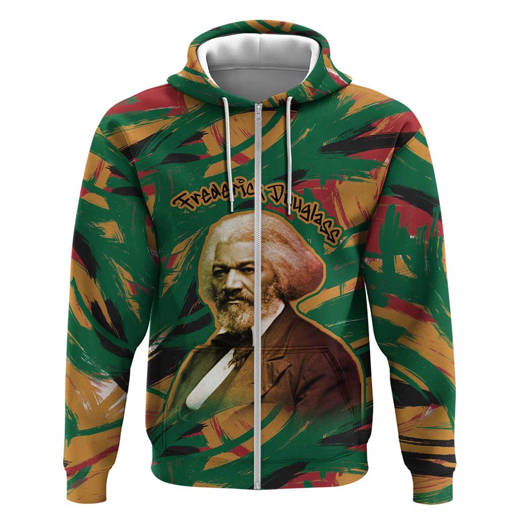 Frederick Douglass Hoodie Green Abstract Design Civil Rights Leader Quote on Race and Humanity - Wonder Print Shop