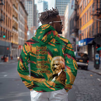 Frederick Douglass Hoodie Green Abstract Design Civil Rights Leader Quote on Race and Humanity - Wonder Print Shop