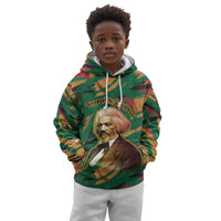 Frederick Douglass Kid Hoodie Green Abstract Design Civil Rights Leader Quote on Race and Humanity - Wonder Print Shop