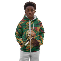 Frederick Douglass Kid Hoodie Green Abstract Design Civil Rights Leader Quote on Race and Humanity - Wonder Print Shop
