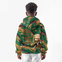 Frederick Douglass Kid Hoodie Green Abstract Design Civil Rights Leader Quote on Race and Humanity - Wonder Print Shop