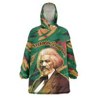 Frederick Douglass Kid Wearable Blanket Hoodie Green Abstract Design Civil Rights Leader Quote on Race and Humanity - Wonder Print Shop