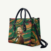 Frederick Douglass Leather Bag Green Abstract Design Civil Rights Leader Quote on Race and Humanity - Wonder Print Shop