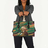 Frederick Douglass Leather Bag Green Abstract Design Civil Rights Leader Quote on Race and Humanity - Wonder Print Shop