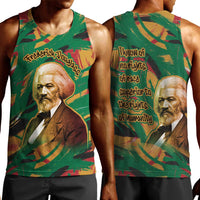 Frederick Douglass Men Tank Top Green Abstract Design Civil Rights Leader Quote on Race and Humanity - Wonder Print Shop