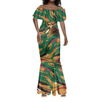 Frederick Douglass Mermaid Dress Green Abstract Design Civil Rights Leader Quote on Race and Humanity TS04