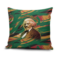 Frederick Douglass Pillow Cover Green Abstract Design Civil Rights Leader Quote on Race and Humanity - Wonder Print Shop