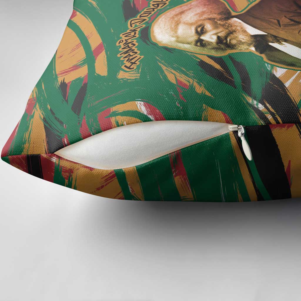 Frederick Douglass Pillow Cover Green Abstract Design Civil Rights Leader Quote on Race and Humanity - Wonder Print Shop