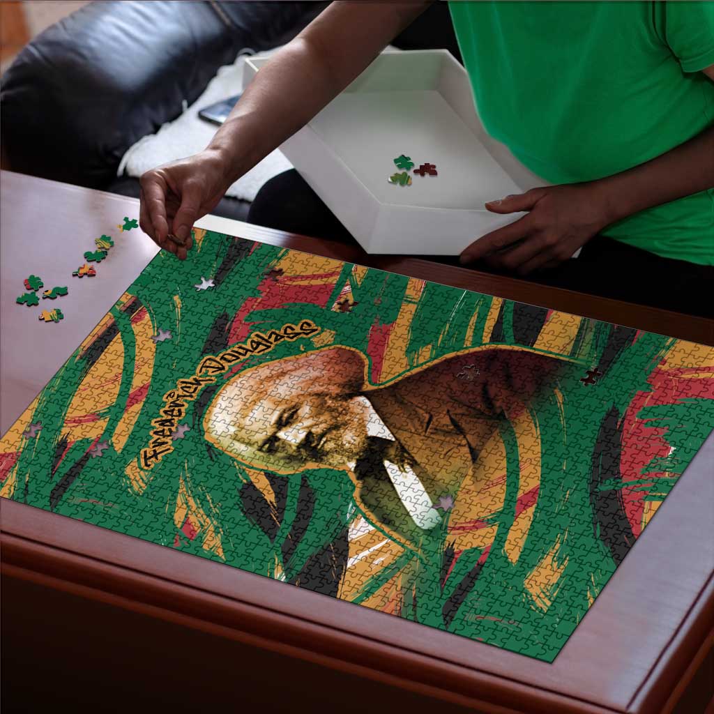 Frederick Douglass Puzzle Green Abstract Design Civil Rights Leader Quote on Race and Humanity - Wonder Print Shop