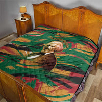 Frederick Douglass Quilt Green Abstract Design Civil Rights Leader Quote on Race and Humanity - Wonder Print Shop