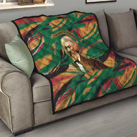 Frederick Douglass Quilt Green Abstract Design Civil Rights Leader Quote on Race and Humanity - Wonder Print Shop