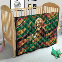 Frederick Douglass Quilt Green Abstract Design Civil Rights Leader Quote on Race and Humanity - Wonder Print Shop