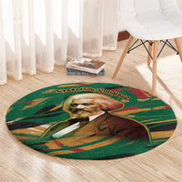 Frederick Douglass Round Carpet Green Abstract Design Civil Rights Leader Quote on Race and Humanity - Wonder Print Shop