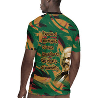 Frederick Douglass Rugby Jersey Green Abstract Design Civil Rights Leader Quote on Race and Humanity TS04