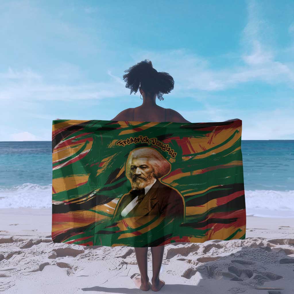 Frederick Douglass Sarong Green Abstract Design Civil Rights Leader Quote on Race and Humanity - Wonder Print Shop