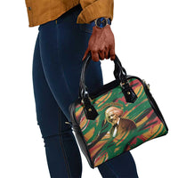 Frederick Douglass Shoulder Handbag Green Abstract Design Civil Rights Leader Quote on Race and Humanity - Wonder Print Shop