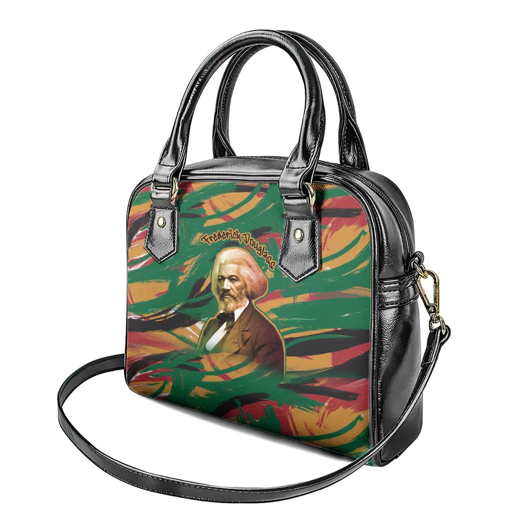 Frederick Douglass Shoulder Handbag Green Abstract Design Civil Rights Leader Quote on Race and Humanity - Wonder Print Shop