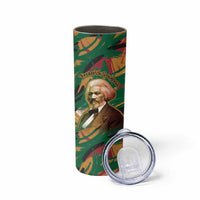 Frederick Douglass Skinny Tumbler Green Abstract Design Civil Rights Leader Quote on Race and Humanity - Wonder Print Shop