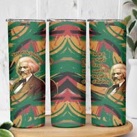 Frederick Douglass Skinny Tumbler Green Abstract Design Civil Rights Leader Quote on Race and Humanity - Wonder Print Shop