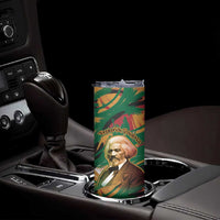 Frederick Douglass Skinny Tumbler Green Abstract Design Civil Rights Leader Quote on Race and Humanity - Wonder Print Shop