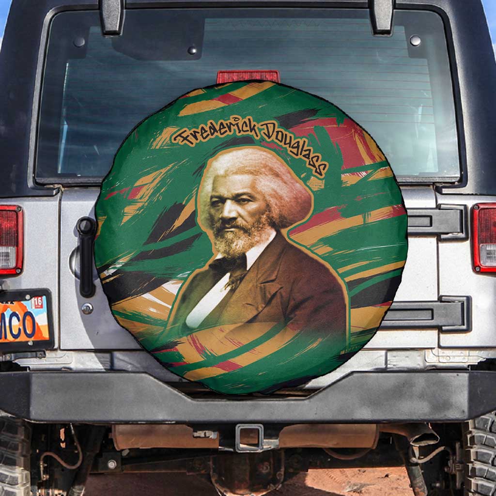 Frederick Douglass Spare Tire Cover Green Abstract Design Civil Rights Leader Quote on Race and Humanity - Wonder Print Shop